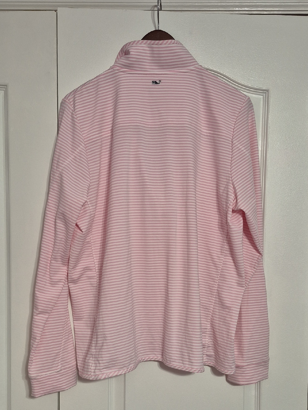 VINEYARD VINES Pink and White Striped Quarter-Zip Pullover - Picture 10 of 10